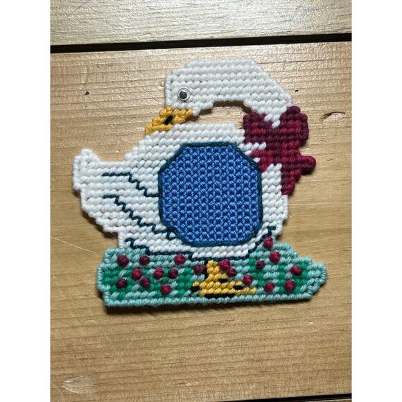 Lot of 5 Vintage Goose Geese Coasters. Crochet?  Plastic Canvas? Birds. Country - Picture 2 of 5